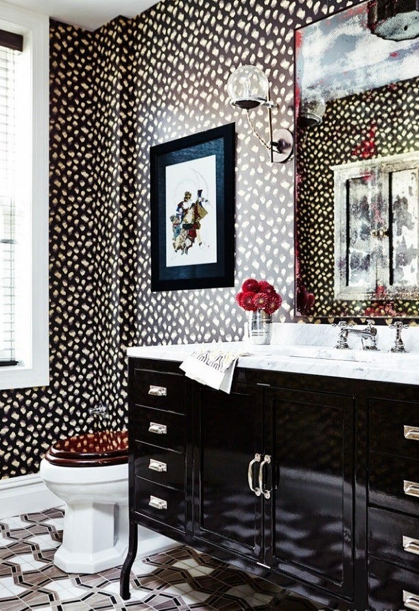 Powder Room Maximalist Bathroom in Brooklyn, NY by Nick Olsen Inc.
