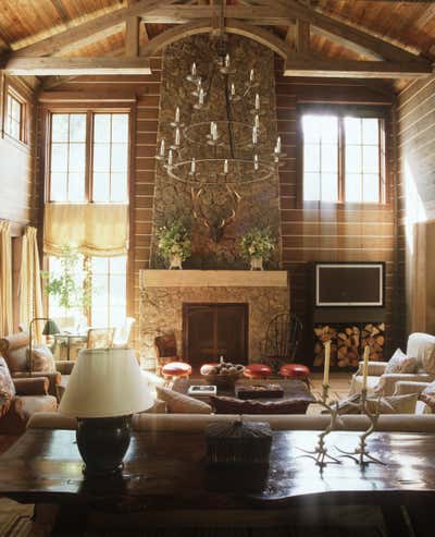  Traditional Vacation Home Living Room. Sun Valley Mountain Retreat by Suzanne Rheinstein & Associates.