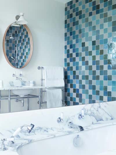  Eclectic Family Home Bathroom. TOWNHOUSE, Belsize Park by Fran Hickman Design & Interiors .