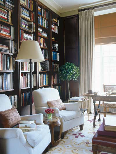  Transitional Family Home Office and Study. London Townhouse  by Timothy Whealon Inc..