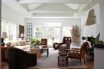  Beach Style Beach House Living Room. East Hampton by Huniford Design Studio.