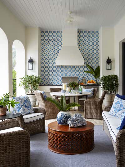 Coastal Vacation Home Patio and Deck. Naples Florida Vacation Home by Summer Thornton Design .
