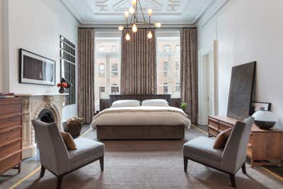 Transitional Bedroom. East Village Brownstone by Drew McGukin Interiors.