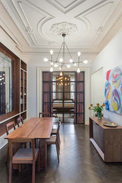  Transitional Family Home Dining Room. East Village Brownstone by Drew McGukin Interiors.