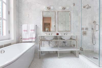  Transitional Family Home Bathroom. East Village Brownstone by Drew McGukin Interiors.
