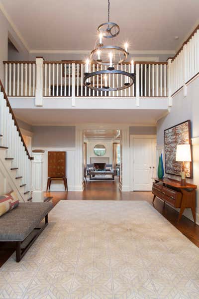  Transitional Beach House Entry and Hall. EAST HAMPTON RESIDENCE  by Drew McGukin Interiors.