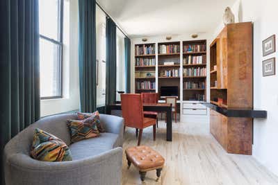  Transitional Apartment Office and Study. CHELSEA PENTHOUSE by Drew McGukin Interiors.