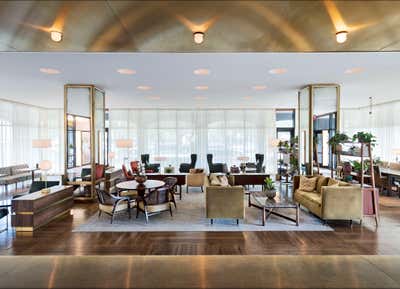  Mid-Century Modern Art Deco Hotel Lobby and Reception. The Dewberry by Workstead.
