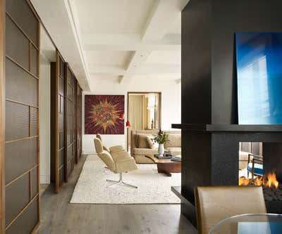 Modern Living Room. Gramercy Park Penthouse by Fox-Nahem Associates.