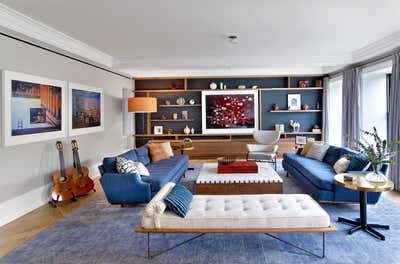  Mid-Century Modern Living Room. Upper West Side 4 Bedroom Apartment  by 2Michaels.