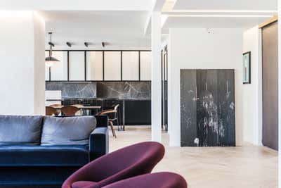Contemporary Living Room. Avenue de Tourville by Isabelle Stanislas Architecture.