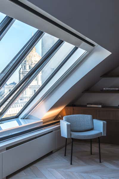 Contemporary Apartment Bedroom. Avenue de Tourville by Isabelle Stanislas Architecture.