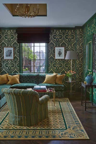 English Country Living Room. NYC Penthouse by John Barman Inc.