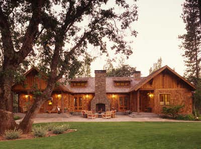  Rustic Country Country House Exterior. Family Ranch by Tucker & Marks.