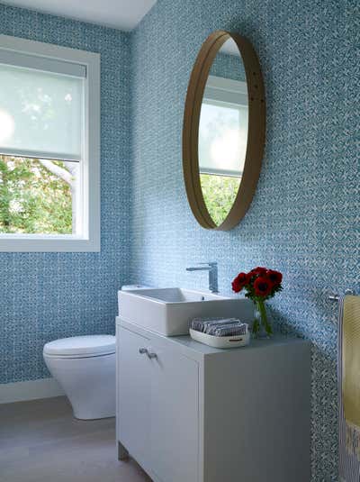Contemporary Beach House Bathroom. Amagansett Beach Home by Damon Liss Design.