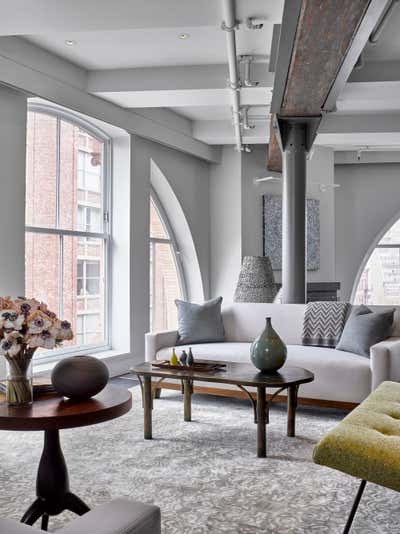  Mid-Century Modern Apartment Living Room. Tribeca Triplex by Damon Liss Design.