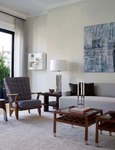  Mid-Century Modern Living Room. 560 W. 24th Street Penthouse by Damon Liss Design.