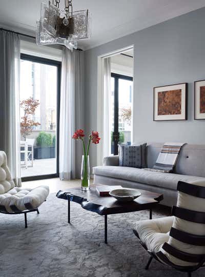  Mid-Century Modern Apartment Living Room. 560 W. 24th Street Penthouse by Damon Liss Design.