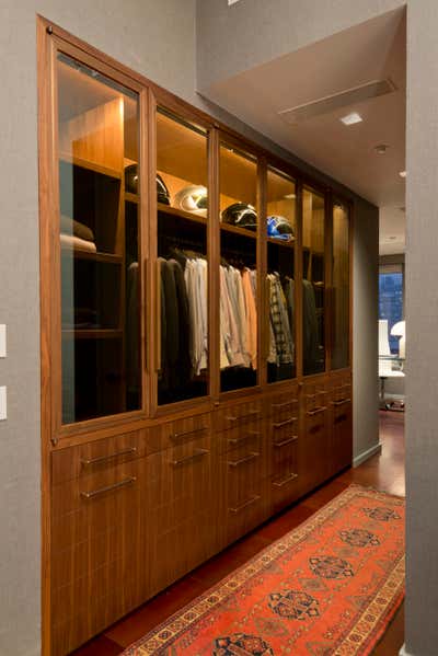  Modern Bachelor Pad Storage Room and Closet. GREENWICH VILLAGE PENTHOUSE by TATUM KENDRICK DESIGN.