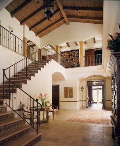  Mediterranean Family Home Entry and Hall. Brentwood Spanish Colonial Revival by Thomas Callaway Associates .