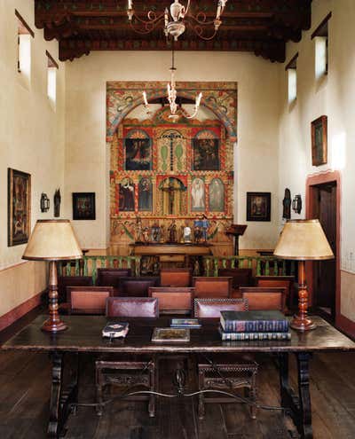  Traditional Mediterranean Family Home Meeting Room. Spanish Colonial Compound by Thomas Callaway Associates .