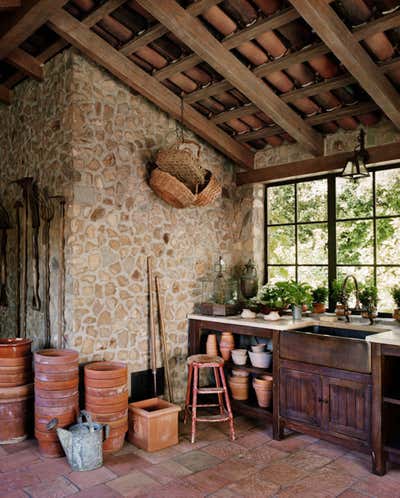 Traditional Family Home Workspace. Spanish Colonial Compound by Thomas Callaway Associates .