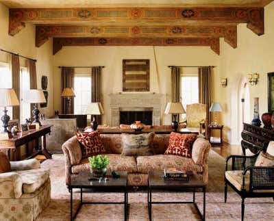  Mediterranean Bohemian Family Home Living Room. Beverly Hill Spanish by Thomas Callaway Associates .