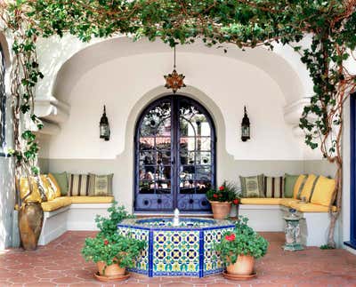  Mediterranean Moroccan Family Home Patio and Deck. Beverly Hill Spanish by Thomas Callaway Associates .