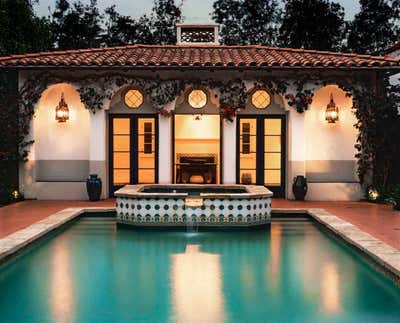  Mediterranean Family Home Exterior. Beverly Hill Spanish by Thomas Callaway Associates .