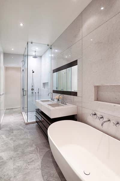 Modern Apartment Bathroom. A Tribeca Maisonette by Scarpidis Design.