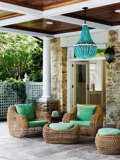  Bohemian Family Home Patio and Deck. Newport, RI by Fawn Galli Interiors.