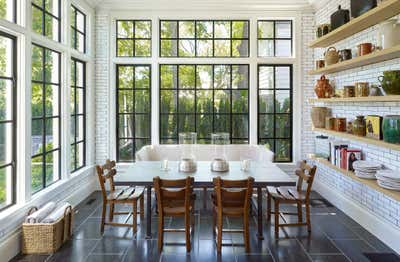  Transitional Family Home Dining Room. Sag Harbor Compound by David Kleinberg Design Associates.