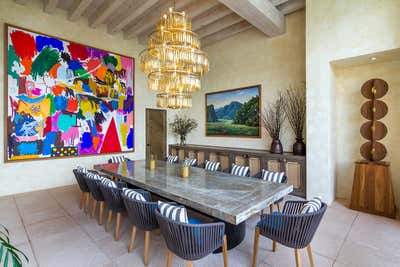  Tropical Contemporary Vacation Home Dining Room. Pink Paradise by Sofia Aspe Interiorismo.