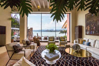  Contemporary Tropical Vacation Home Living Room. Pink Paradise by Sofia Aspe Interiorismo.