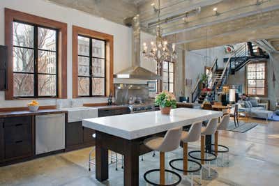  Eclectic Family Home Kitchen. Duplex Loft by Michael Haverland Architect.