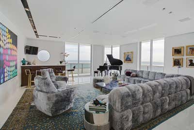  Contemporary Beach House Living Room. Miami Beach Ocean front Penthouse by Brown Davis Architecture & Interiors.