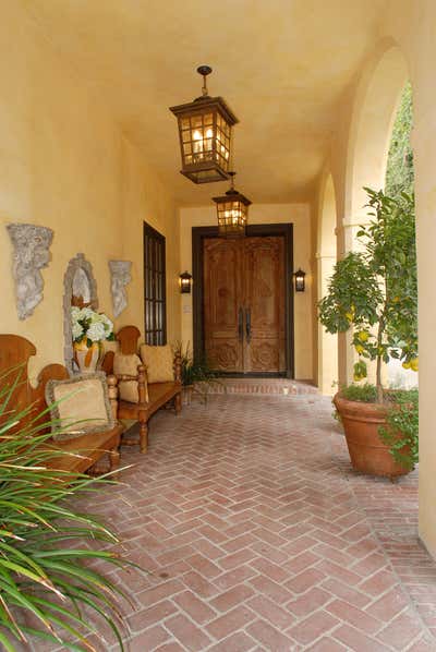  Mediterranean Entry and Hall. Eco-Friendly Estate by Timothy Corrigan, Inc..