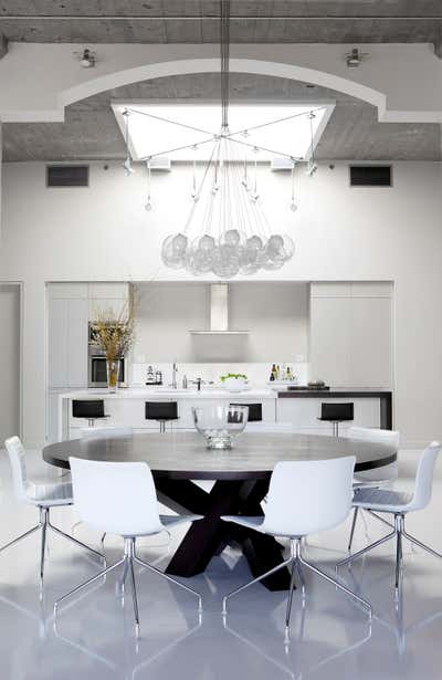  Transitional Family Home Dining Room. Montreal Penthouse by Julie Charbonneau Design.