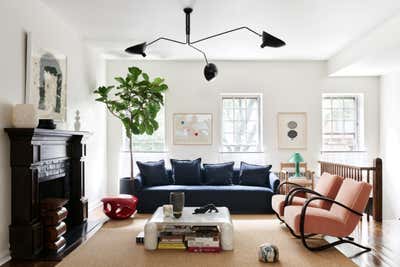  Mid-Century Modern Apartment Living Room. New York Townhouse  by Studio Giancarlo Valle.