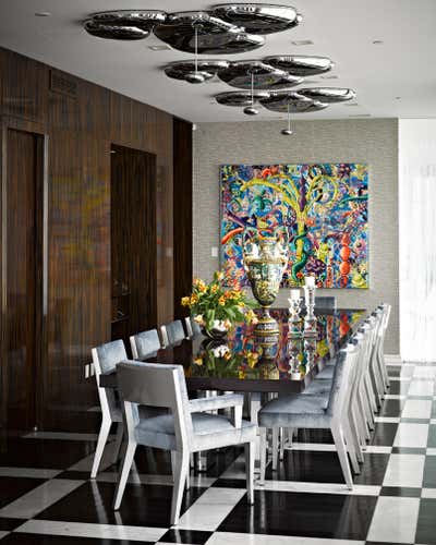  Transitional Apartment Dining Room. Tribeca Residence by Richard Mishaan Design.