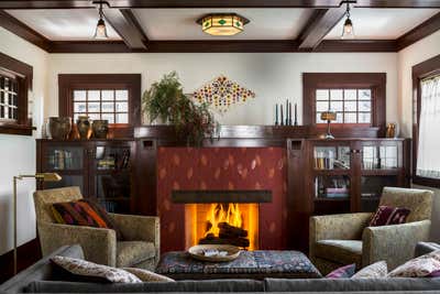  Craftsman Family Home Living Room. Berkeley  by Reath Design.