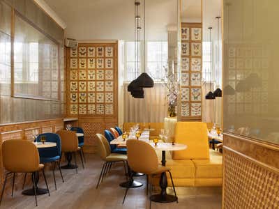 Contemporary Restaurant Dining Room. CHESS CLUB, Mayfair by Fran Hickman Design & Interiors .