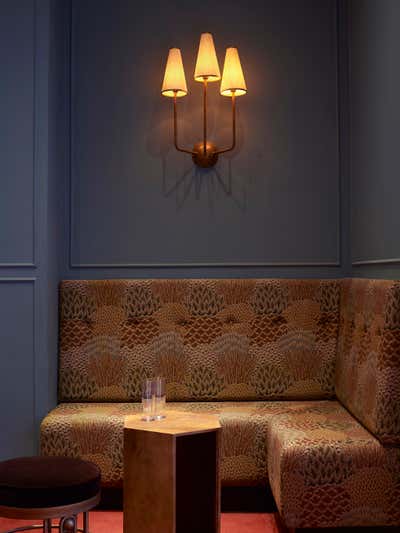  Mid-Century Modern Restaurant Dining Room. CHESS CLUB, Mayfair by Fran Hickman Design & Interiors .