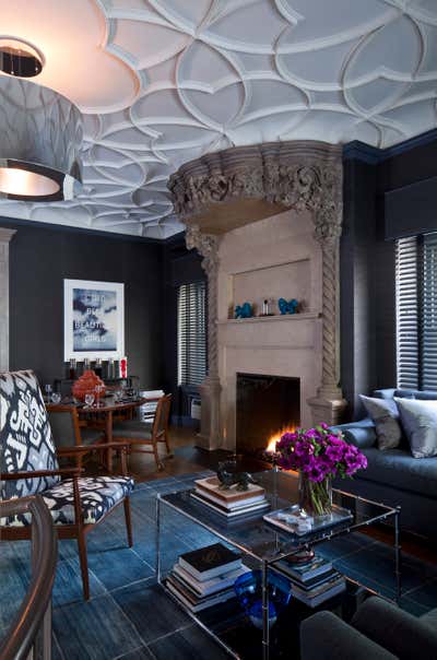 Contemporary Bachelor Pad Living Room. Urbane New York Apartment by White Webb LLC.