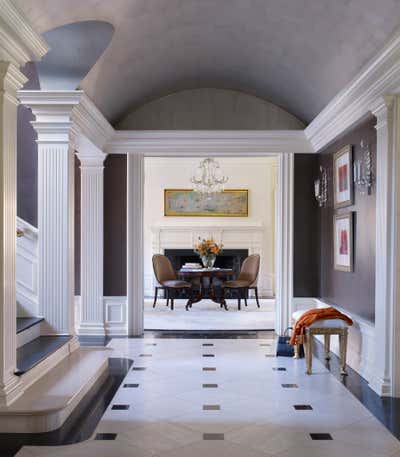  Eclectic Family Home Entry and Hall. Lake Forest Georgian by Tom Stringer Design Partners.