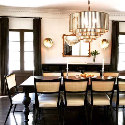  Mediterranean Family Home Dining Room. Beverly Hills Spanish Revival by Sienna Oosterhouse.