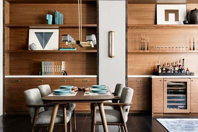  Mid-Century Modern Apartment Dining Room. Lower Fifth Ave Bachelor Pad by Gramercy Design.