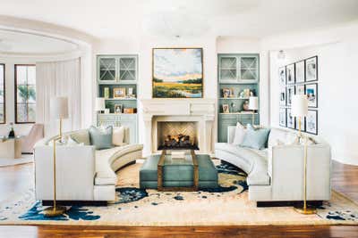  Regency Family Home Living Room. Oceanside Glamour by Cortney Bishop Design.