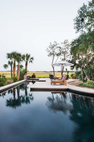 Transitional Family Home Exterior. Lowcountry Tribal by Cortney Bishop Design.