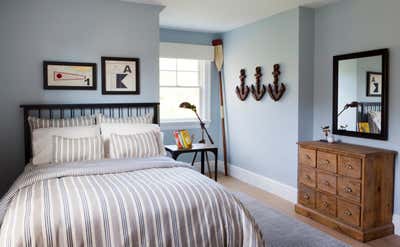  Coastal Contemporary Vacation Home Children's Room.  Waterfront on the North Fork by Purvi Padia Design.
